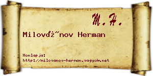 Milovánov Herman névjegykártya